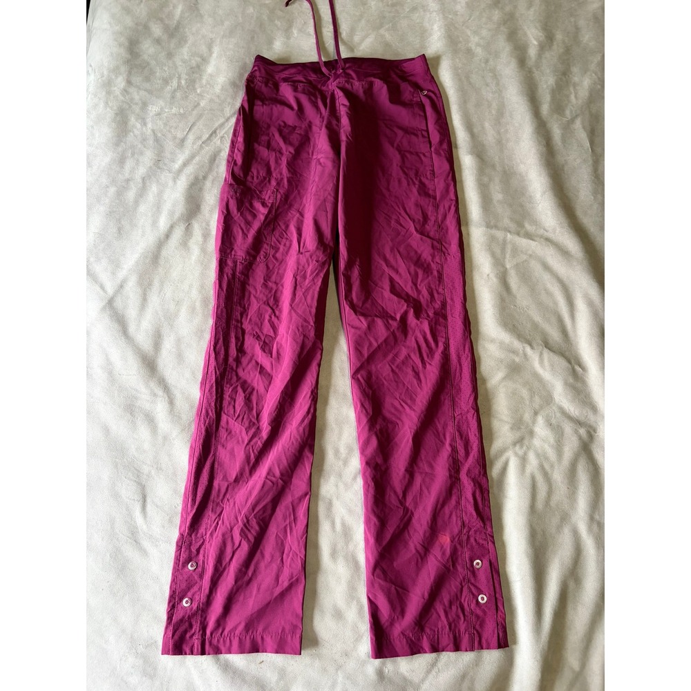 Barco One Scrub Pants Womens Small Tall Magenta Purple Drawstring Cargo Pocket